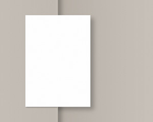 Paper A4 photo mockup. Vertical blank paper mockup template. Mockup scene. Top view. Photo mockup with clipping path.