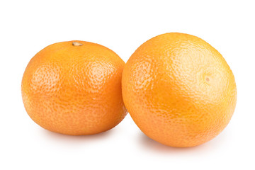 two tangerine isolated on white