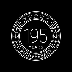 195 years anniversary logo template. 195th line art vector and illustration.