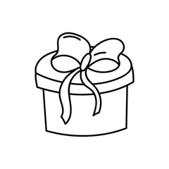 Vector icon of present box with shadow