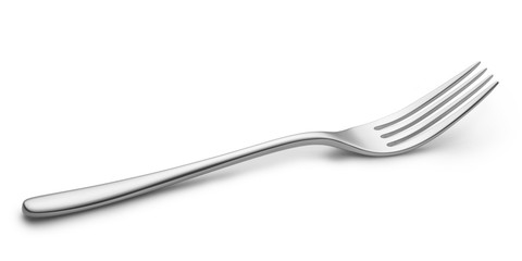steel fork isolate on white, with clipping paths
