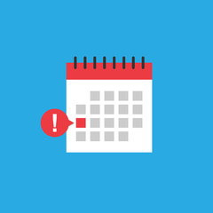 Calendar icon. Mark the date, holiday, important day concepts.