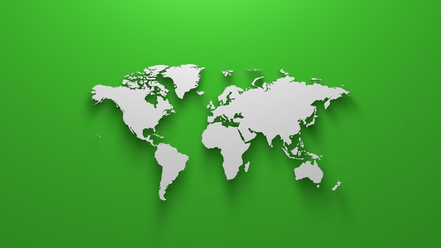 Fototapeta World map on green background 