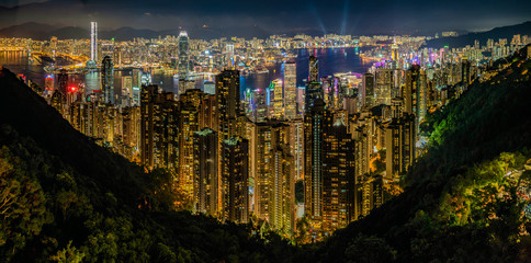 ヴィクトリアピークから見える香港の夜景