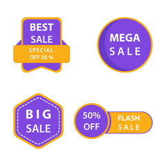 Sale Label Collection for Promotion and Advertisement.Vector illustration.