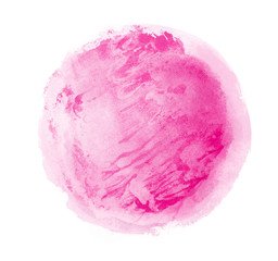 Watercolor circle on white as background