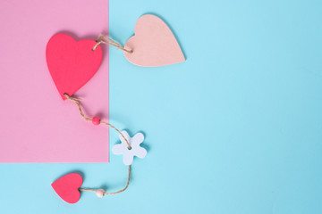 colorful valentines day paper background with heart