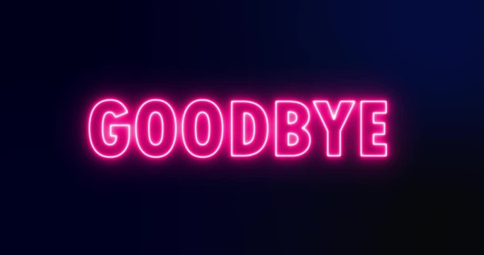 Animated Neon Goodbye Sign