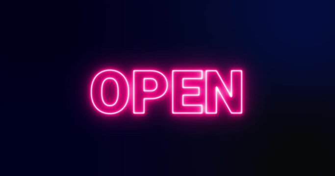 Animated Neon Open Sign