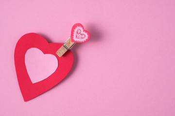 Fototapeta premium colorful valentines day paper background with heart