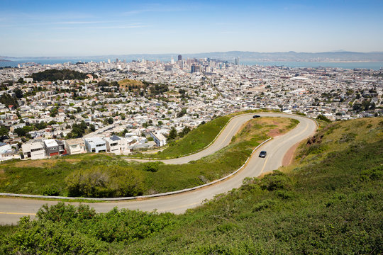 aerial view of the city of sf