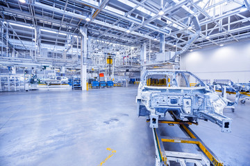 spare parts in a car plant