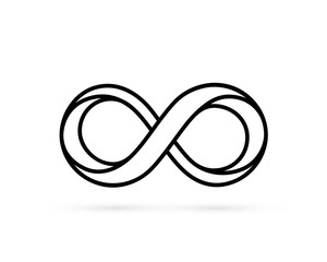 Infinity line symbol on the white background.