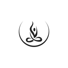 Yoga logo - design template. Health Care, Beauty, Spa, Relax, Meditation, Nirvana concept icon.  Template for yoga center, spa center or yoga studio. Vector illustration.