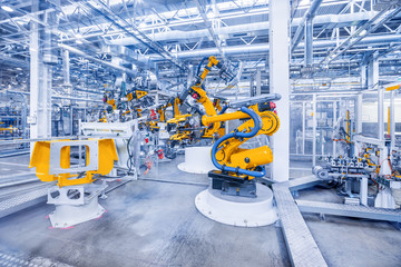 robots in a car plant