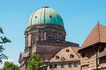 View of the St. Elisabeth Church in Nuremberg, Germany
