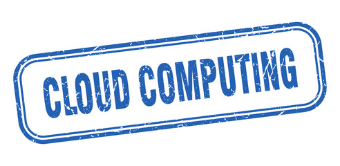 cloud computing stamp. cloud computing square grunge blue sign