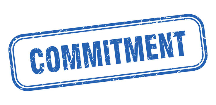 commitment stamp. commitment square grunge blue sign