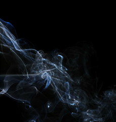Smoke isolated on black background and texture, clipping path