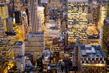 Cityscape views from the top of the Rockefeller Center in Manhattan, New York City, New York
