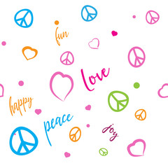 Peace day elements seamless pattern background. Clothing, editable.