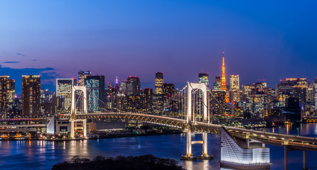 Fototapeta na wymiar 東京 台場 レインボーブリッジ 夜景 ~Tokyo Daiba Night View~