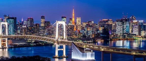 Foto op Plexiglas Tokyo Odaiba Rainbow Bridge Nachtzicht ~ Tokyo Odaiba Nachtzicht ~ © 拓也 神崎