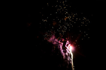 Fireworks bursting with color for new years and the holidays