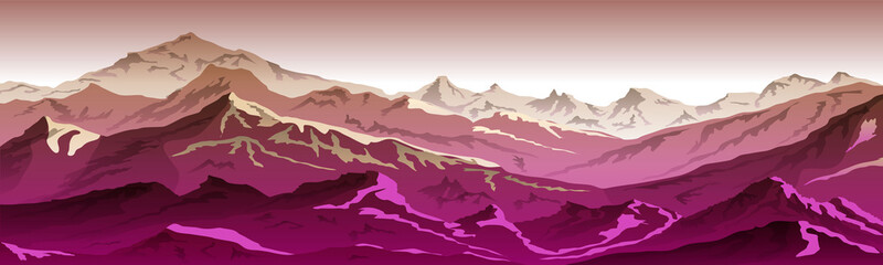 mountains eps 10 illustration background View of pink - vector