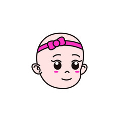 Girl Baby Face Icon Logo Vector Concept