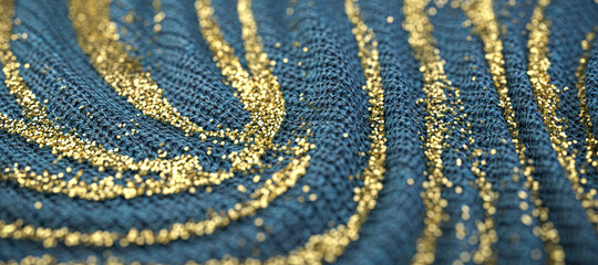 golden grains on cloth - 3D rendered illustration