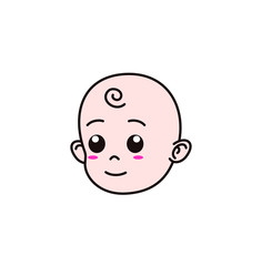 Boy Baby Face Icon Logo Vector Graphic