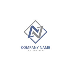 Letter N abstract logo icon design template