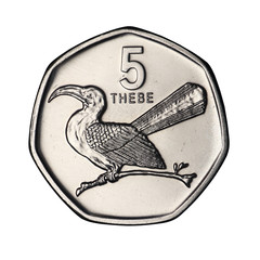 botswana five thebe from 2013