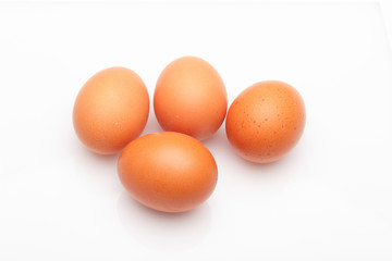 Chicken eggs, raw eggs freshly picked from the farm