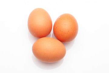 Chicken eggs, raw eggs freshly picked from the farm