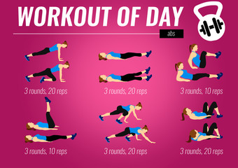 Naklejka premium Fitness motivation workout and train