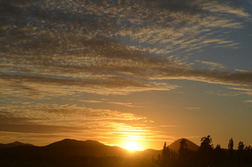 sunset over lake