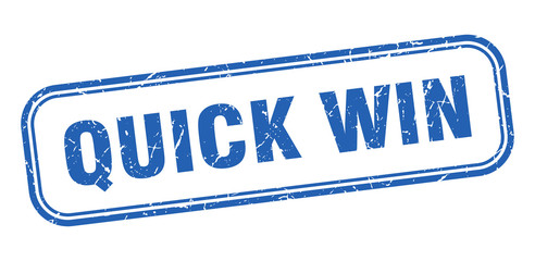 quick win stamp. quick win square grunge blue sign