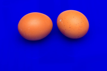 Chicken eggs, raw eggs freshly picked from the farm