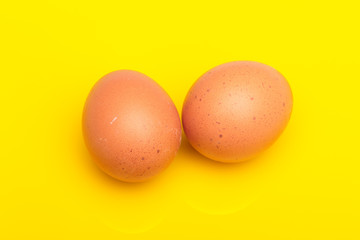 Chicken eggs, raw eggs freshly picked from the farm