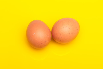 Chicken eggs, raw eggs freshly picked from the farm
