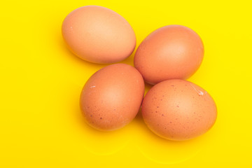 Chicken eggs, raw eggs freshly picked from the farm