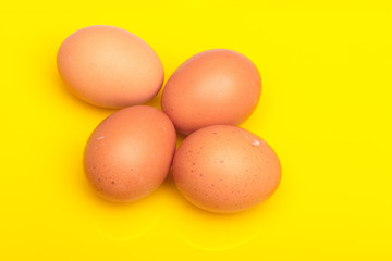 Chicken eggs, raw eggs freshly picked from the farm