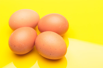 Chicken eggs, raw eggs freshly picked from the farm