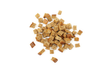 A scattering of crackers made from wheat bread