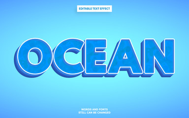 Ocean color editable text effect