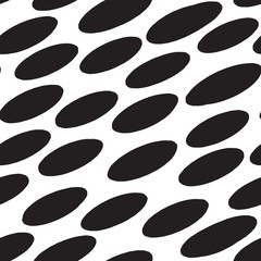 black diagonal ellipses. simple abstract seamless pattern