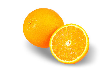 Orange fruit isolated on white background
