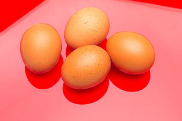Chicken eggs, raw eggs freshly picked from the farm